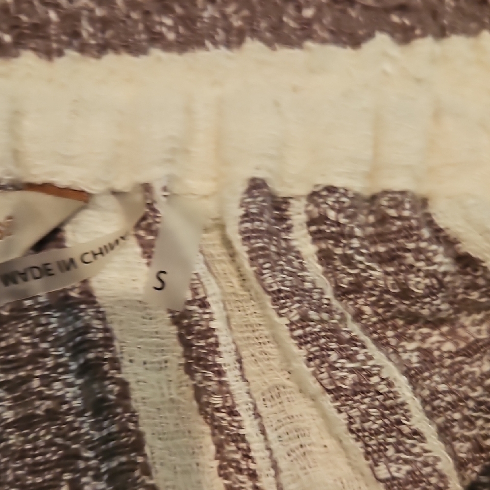 111p Soft Surroundings Beige and Brown Striped Pants - Picture 3 of 8